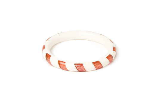 Pale Pink and White Candy Stripe Bangle