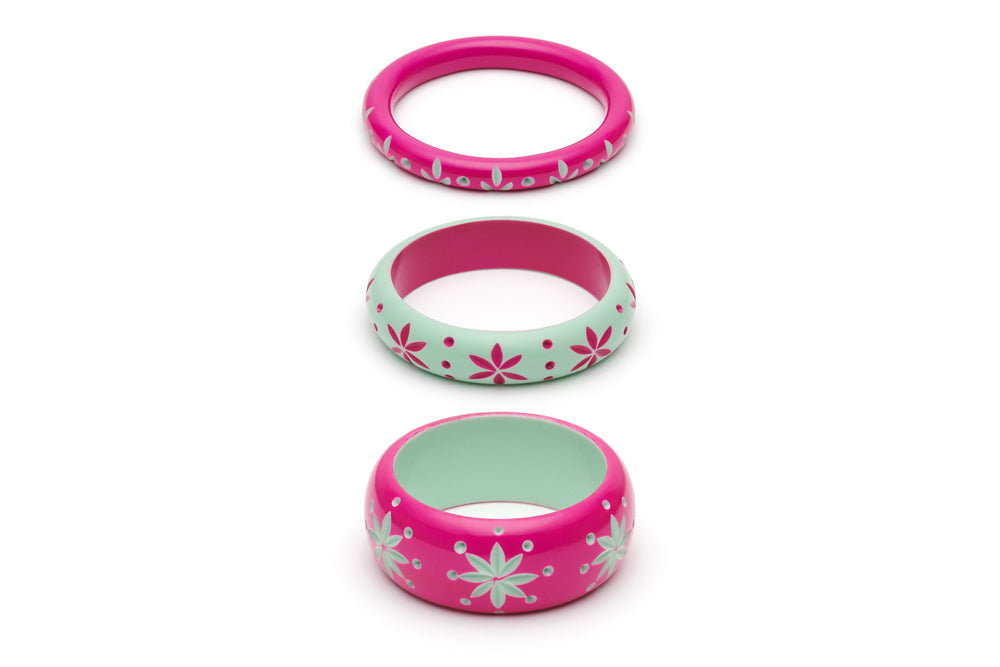 Flamingo and Parrot Set of 3 Maiden Bangles