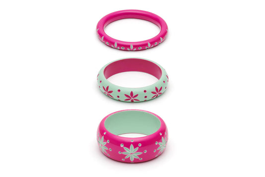 Flamingo and Parrot Set of 3 Maiden Bangles