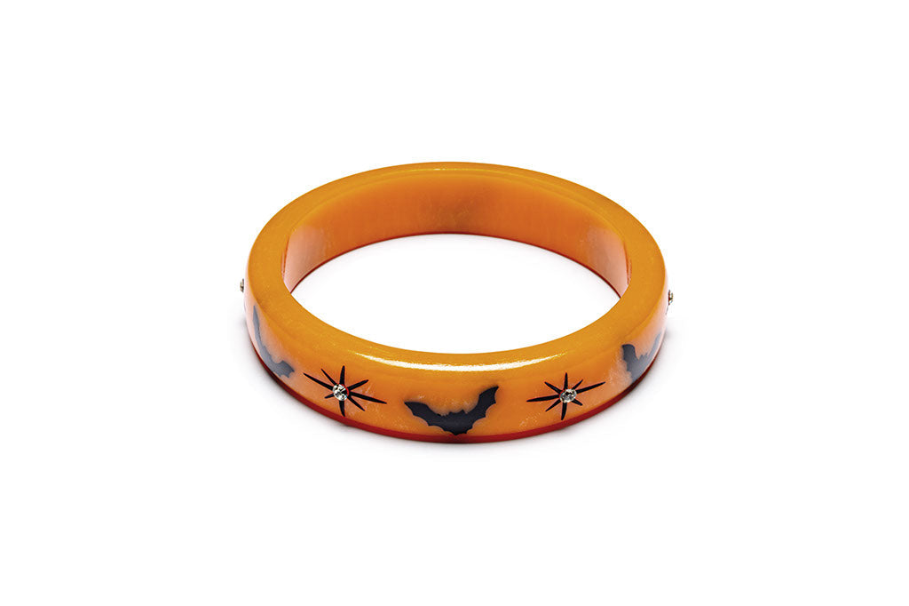 Splendette Halloween 23 Orange Bats Bangle
