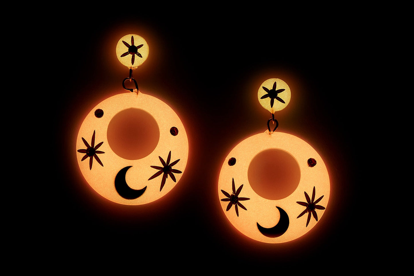 Blood Moon Drop Hoop Earrings