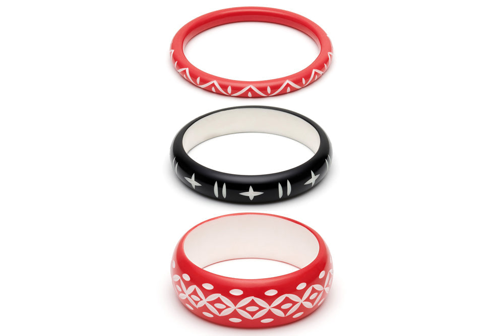 Lover and Hater Set of 3 Duchess Bangles