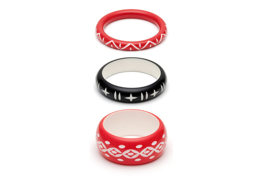 Lover and Hater Set of 3 Maiden Bangles