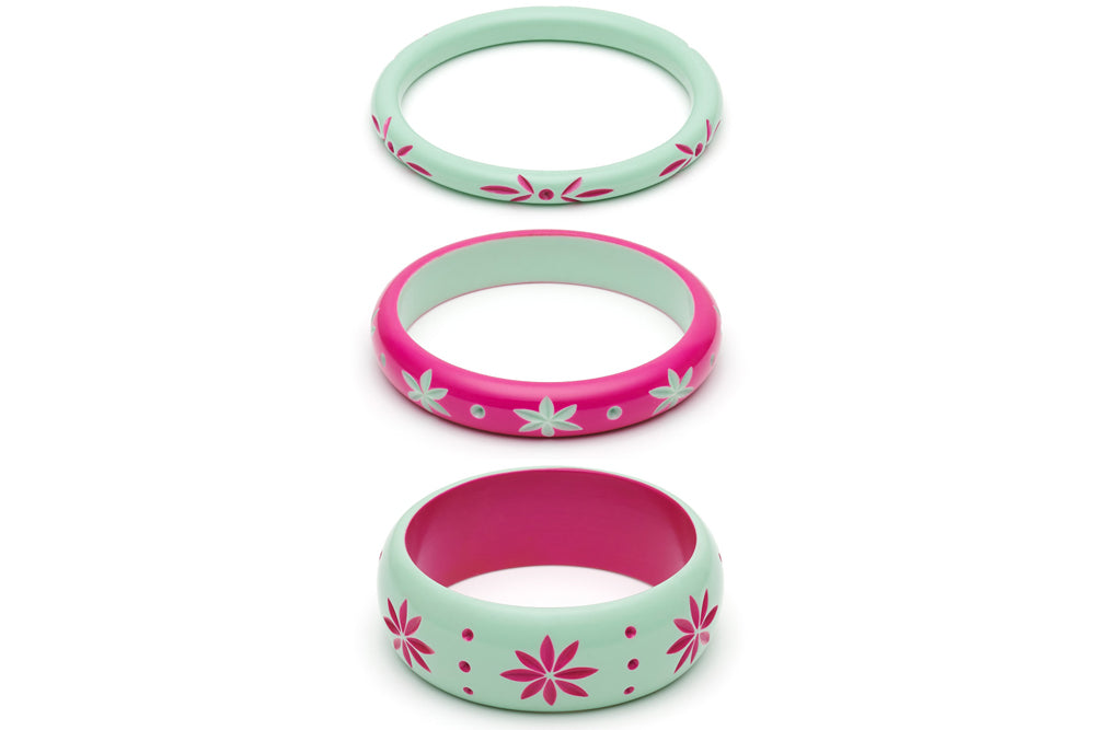 Parrot and Flamingo Set of 3 Bangles