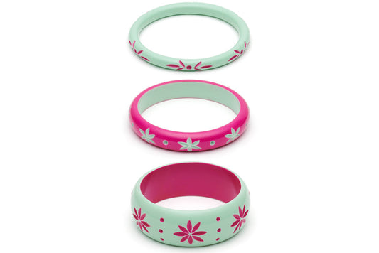 Parrot and Flamingo Set of 3 Bangles