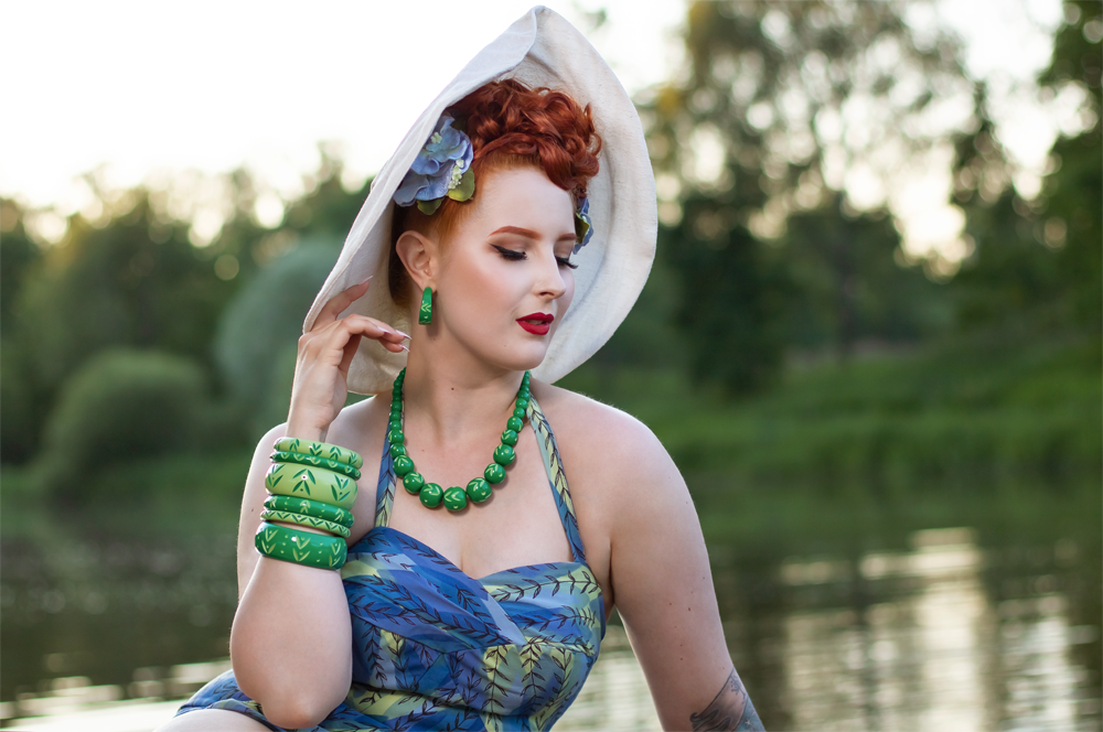 Summer Carved Bead Necklace