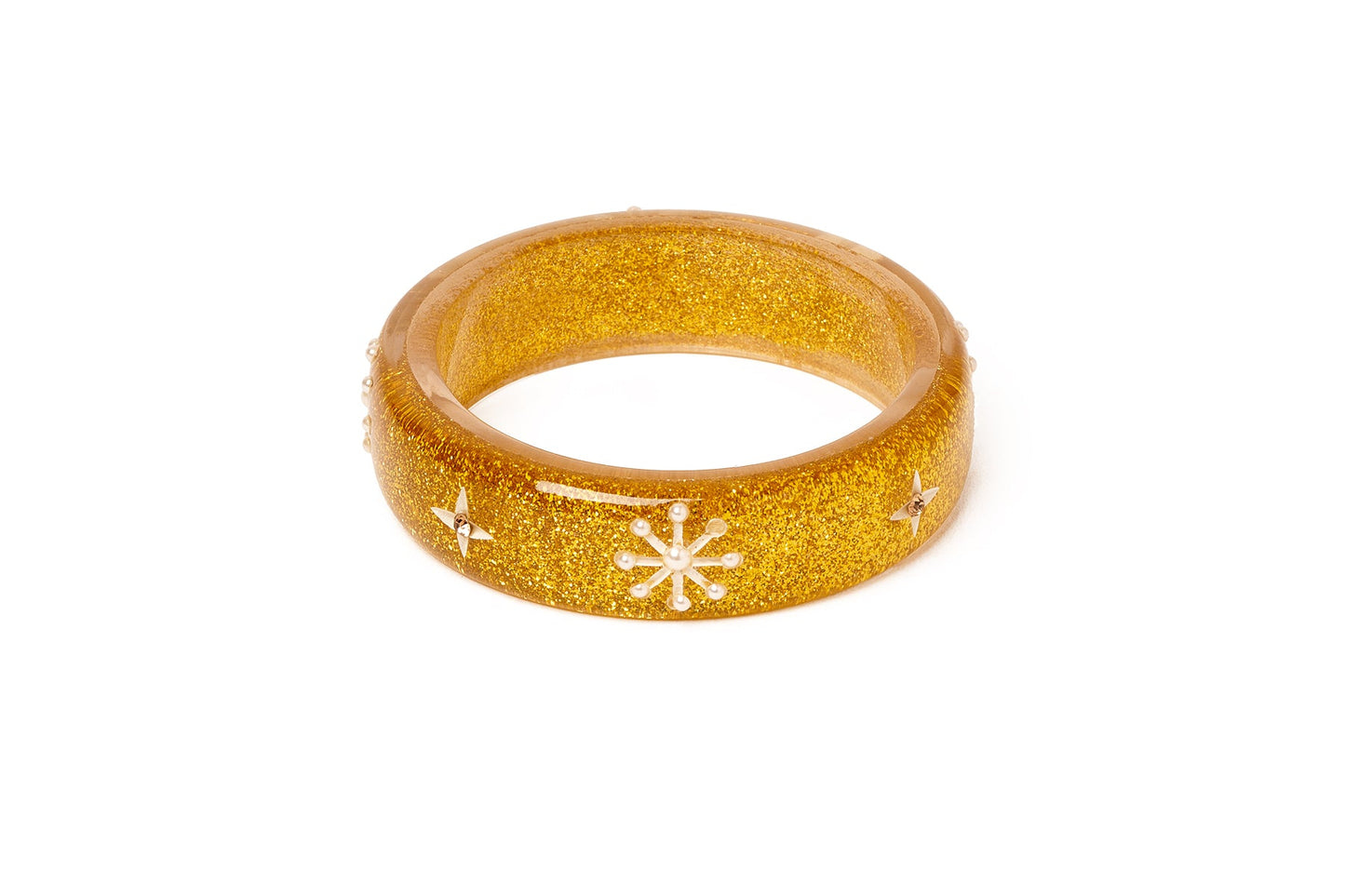 Midi Gold Glitter Snowflake Bangle