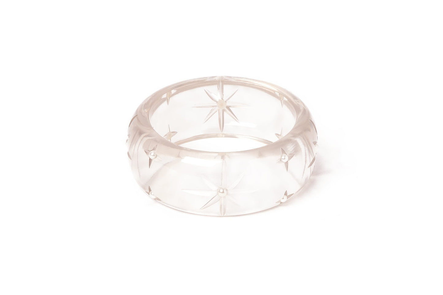 Wide Sparkling Pearls Bangle