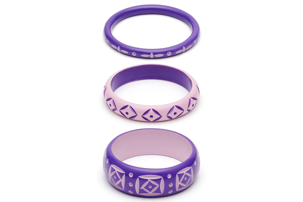 Violet and Clematis Set of 3 Duchess Bangles
