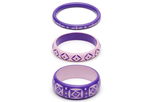 Violet and Clematis Set of 3 Duchess Bangles