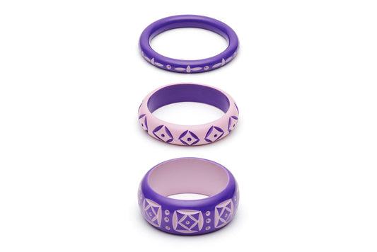 Violet and Clematis Set of 3 Maiden Bangles