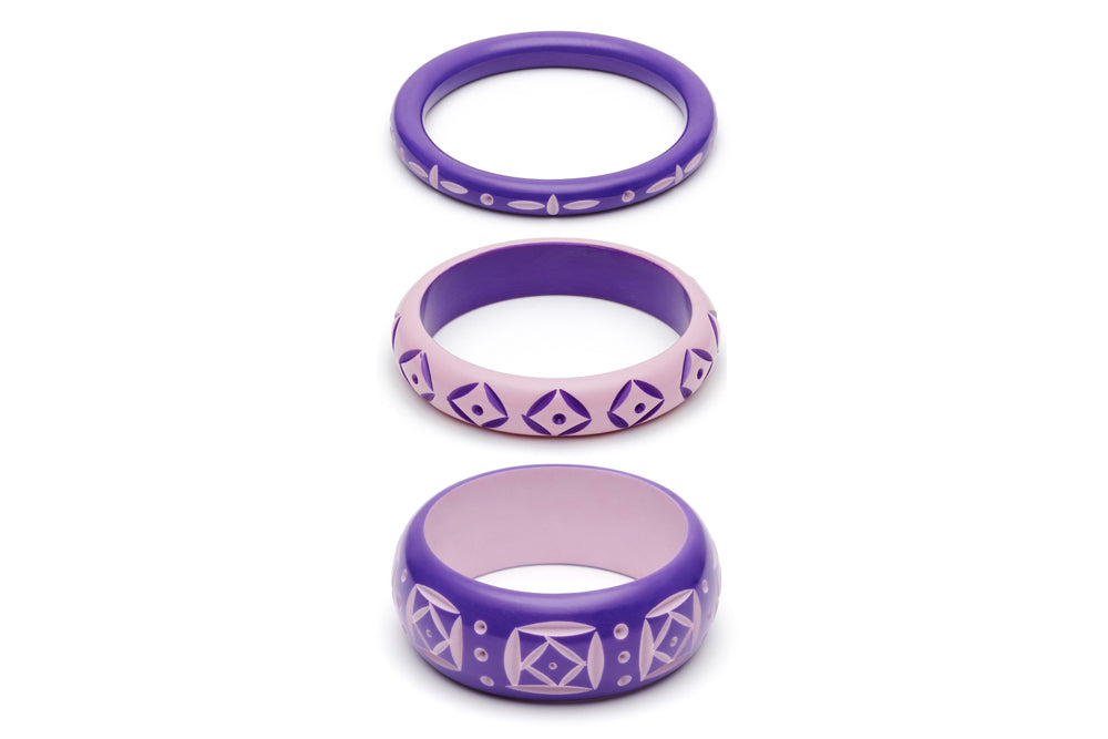Violet and Clematis Set of 3 Bangles