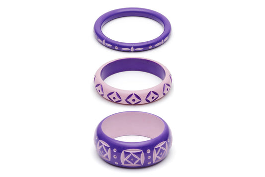 Violet and Clematis Set of 3 Bangles