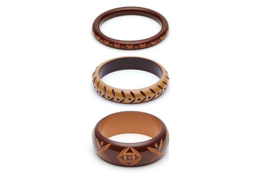 Walnut and Almond Set of 3 Bangles