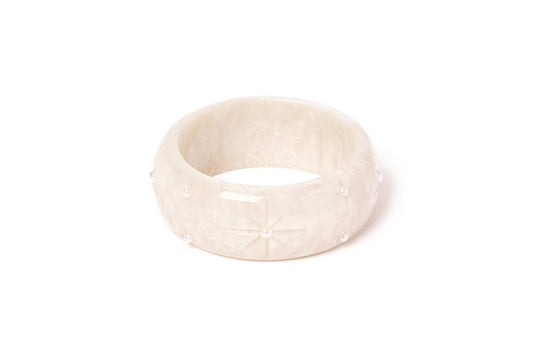 Wide Frosted Pearls Bangle