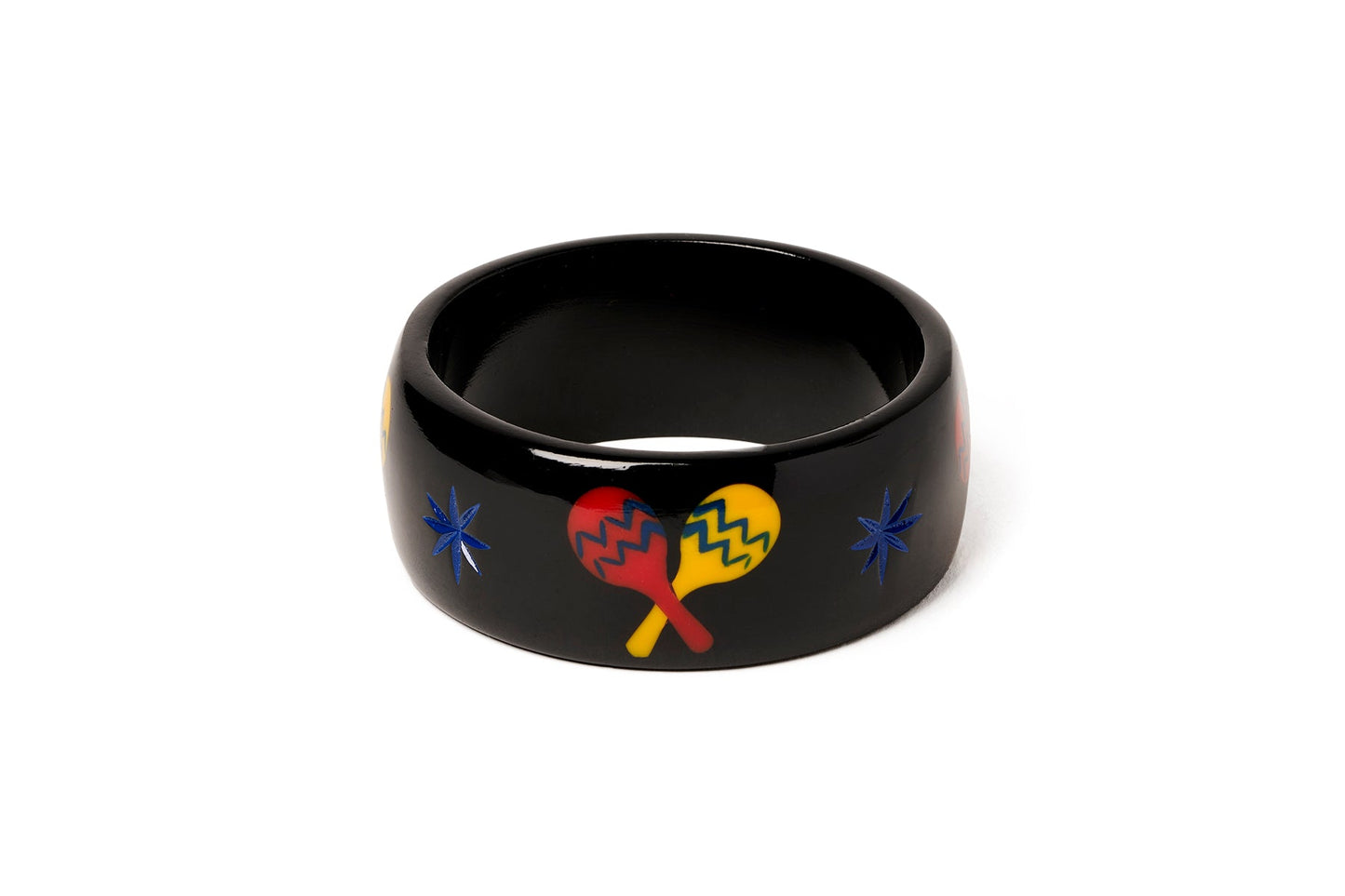 Wide Maracas Bangle Black
