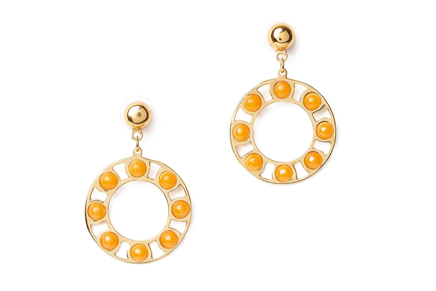 Fiery Drop Hoop Earrings