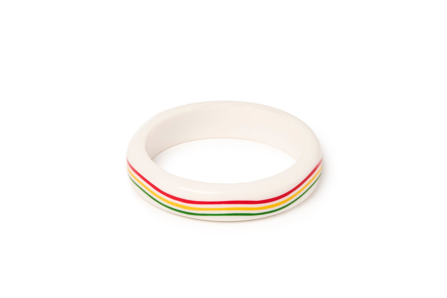 Narrow Maracas Bangle White