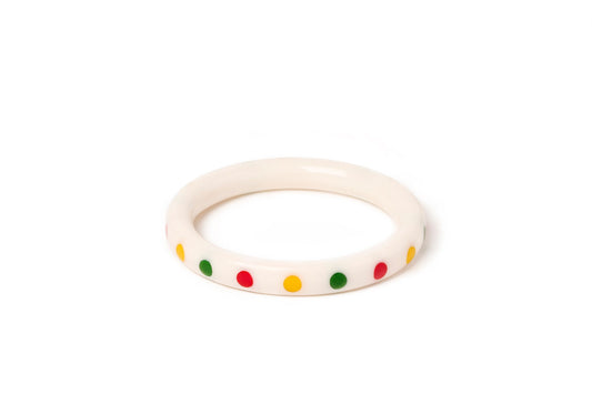 Narrow Maracas Bangle White