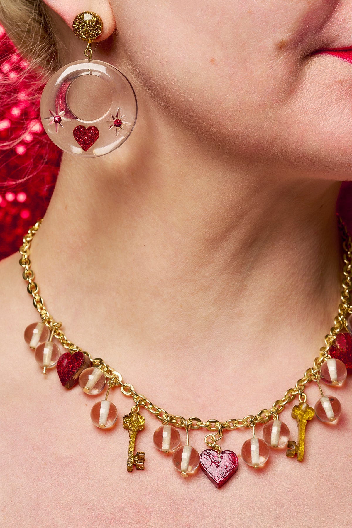 Key To My Heart Clear Necklace