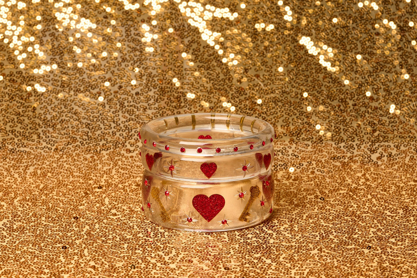 Wide Key To My Heart Clear Bangle