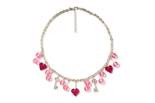 Key To My Heart Pink Necklace