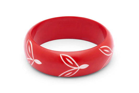 Wide Red Carved Bangle