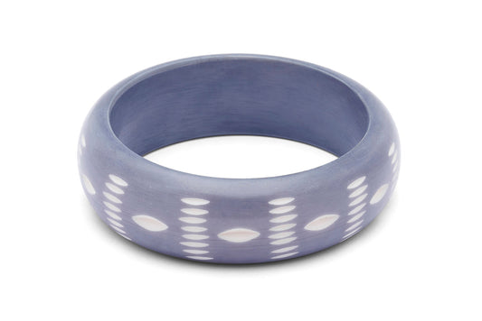 Wide Blue Carved Bangle