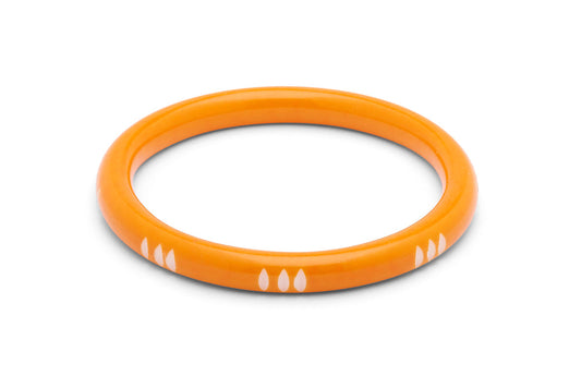 Narrow Orange Carved Bangle
