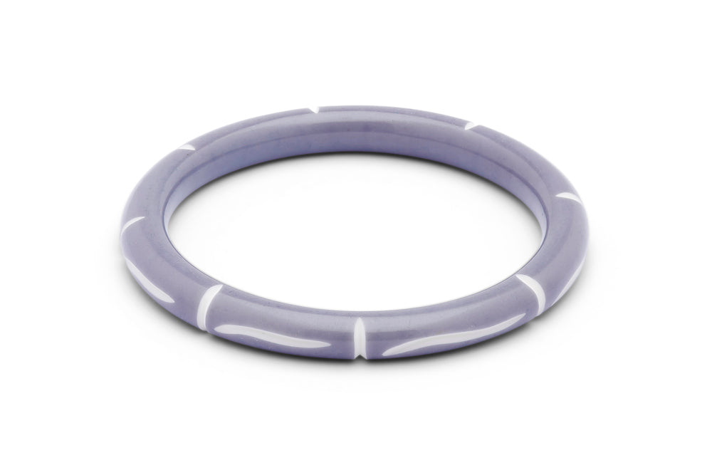 Narrow Blue Carved Bangle