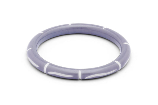Narrow Blue Carved Bangle