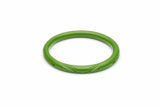 1940s style leaf green bakelite style narrow duchess bangle 