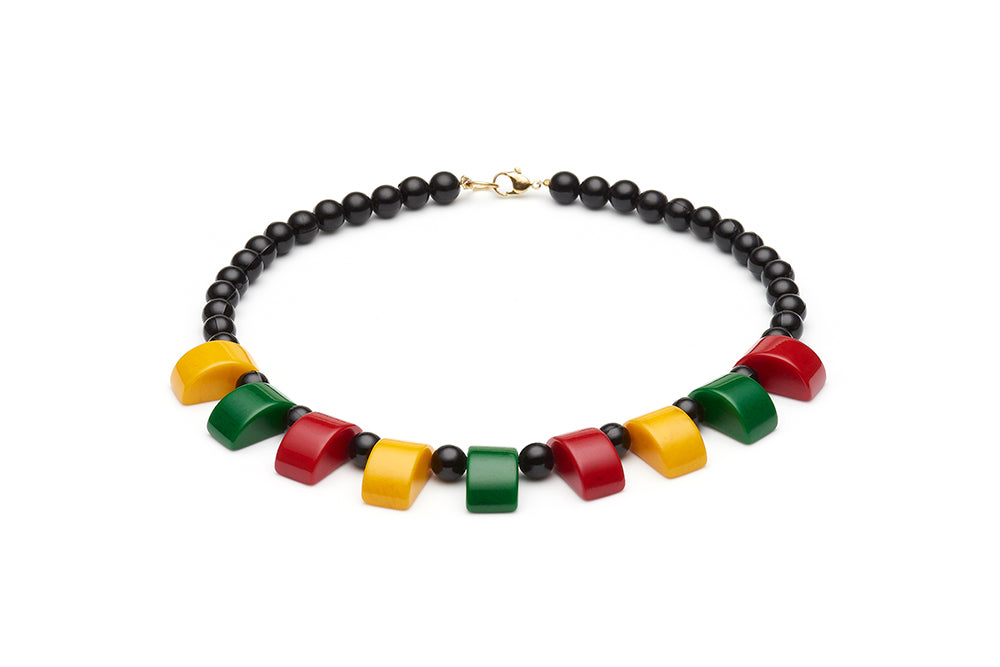 Multicoloured Fakelite Bead Hoop Earrings