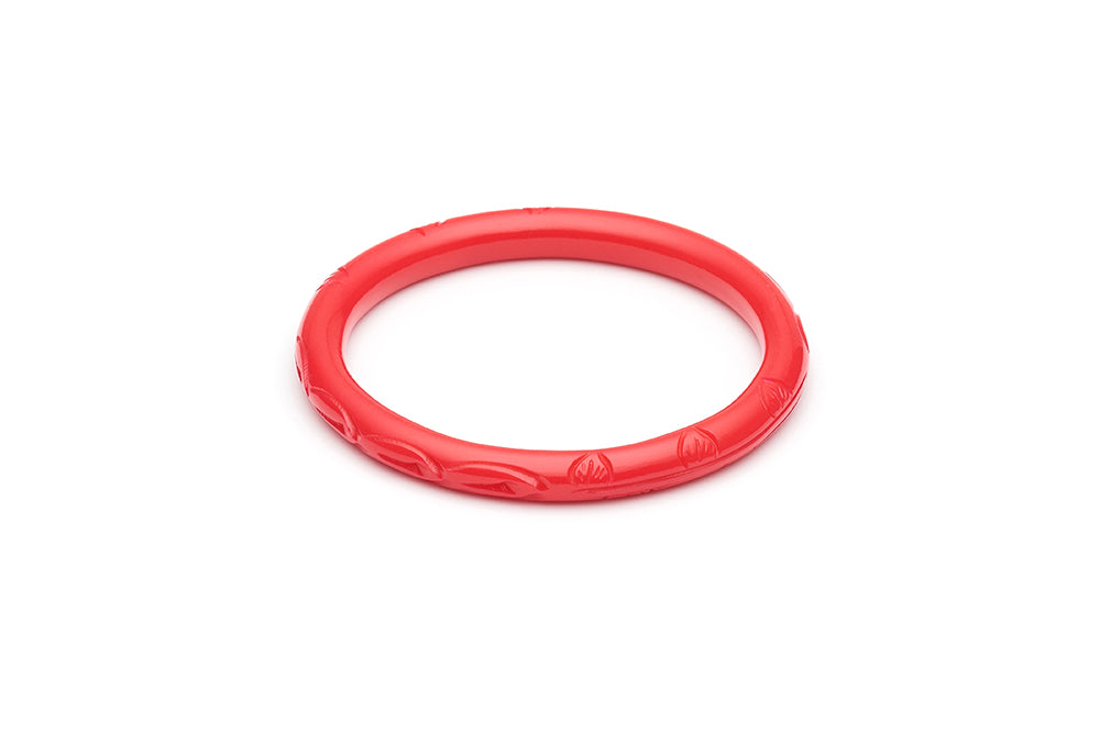 Narrow Coral Fakelite Bangle