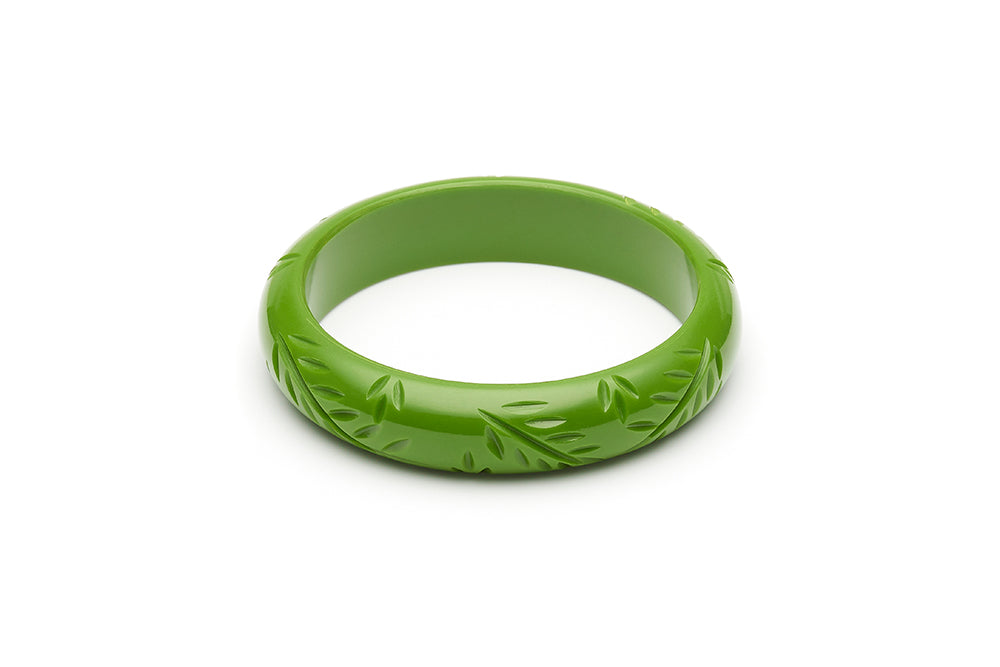 1940s style leaf green bakelite style midi duchess bangle 