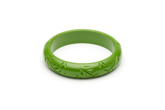 1940s style leaf green bakelite style midi duchess bangle 
