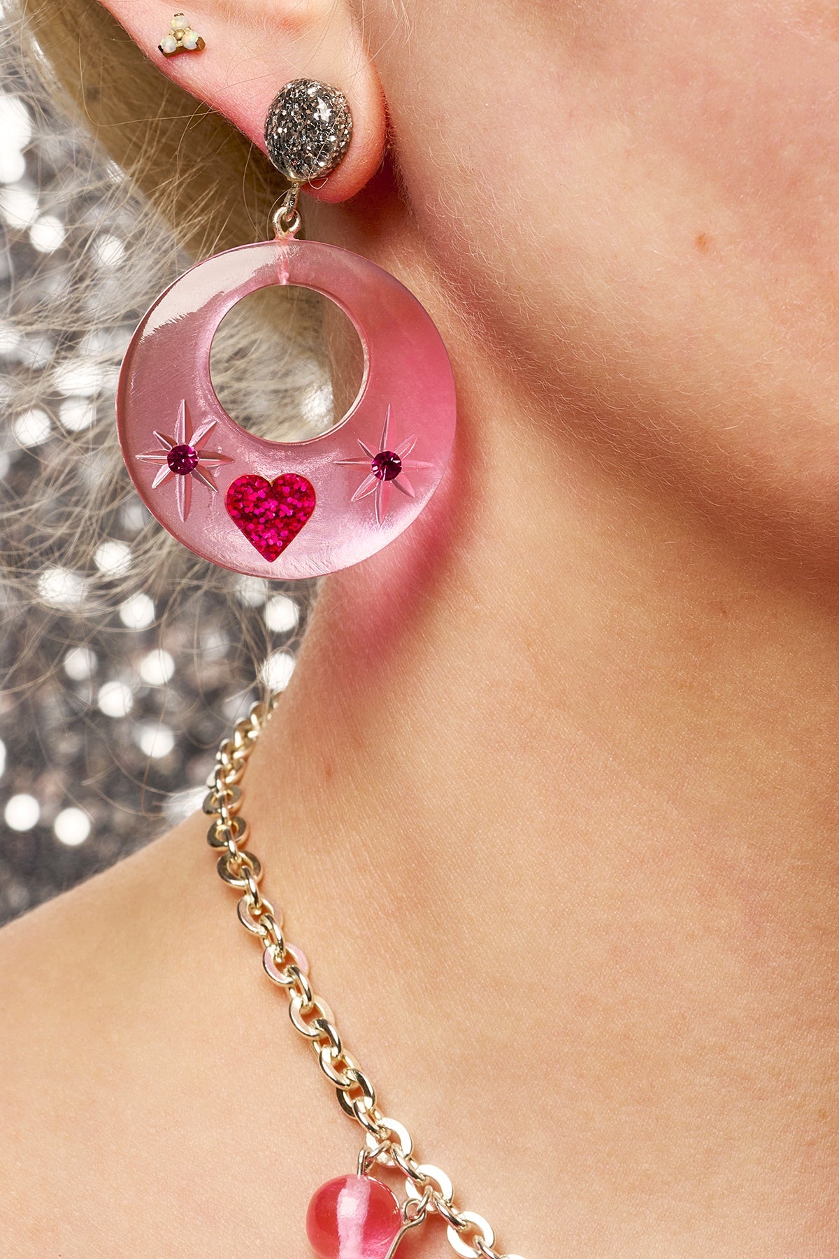 Narrow Key To My Heart Pink Bangle