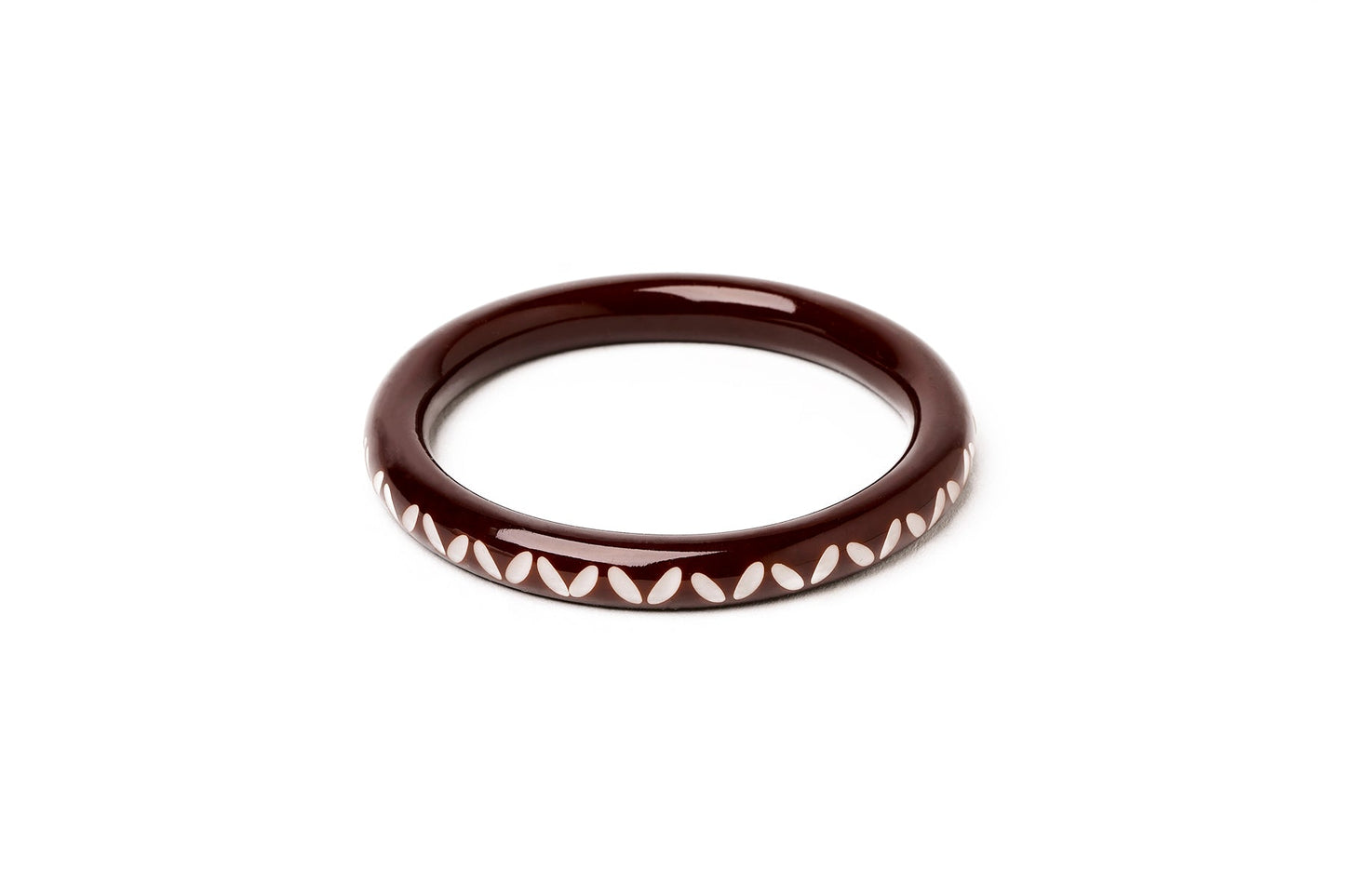 Narrow Saddle Brown Bangle