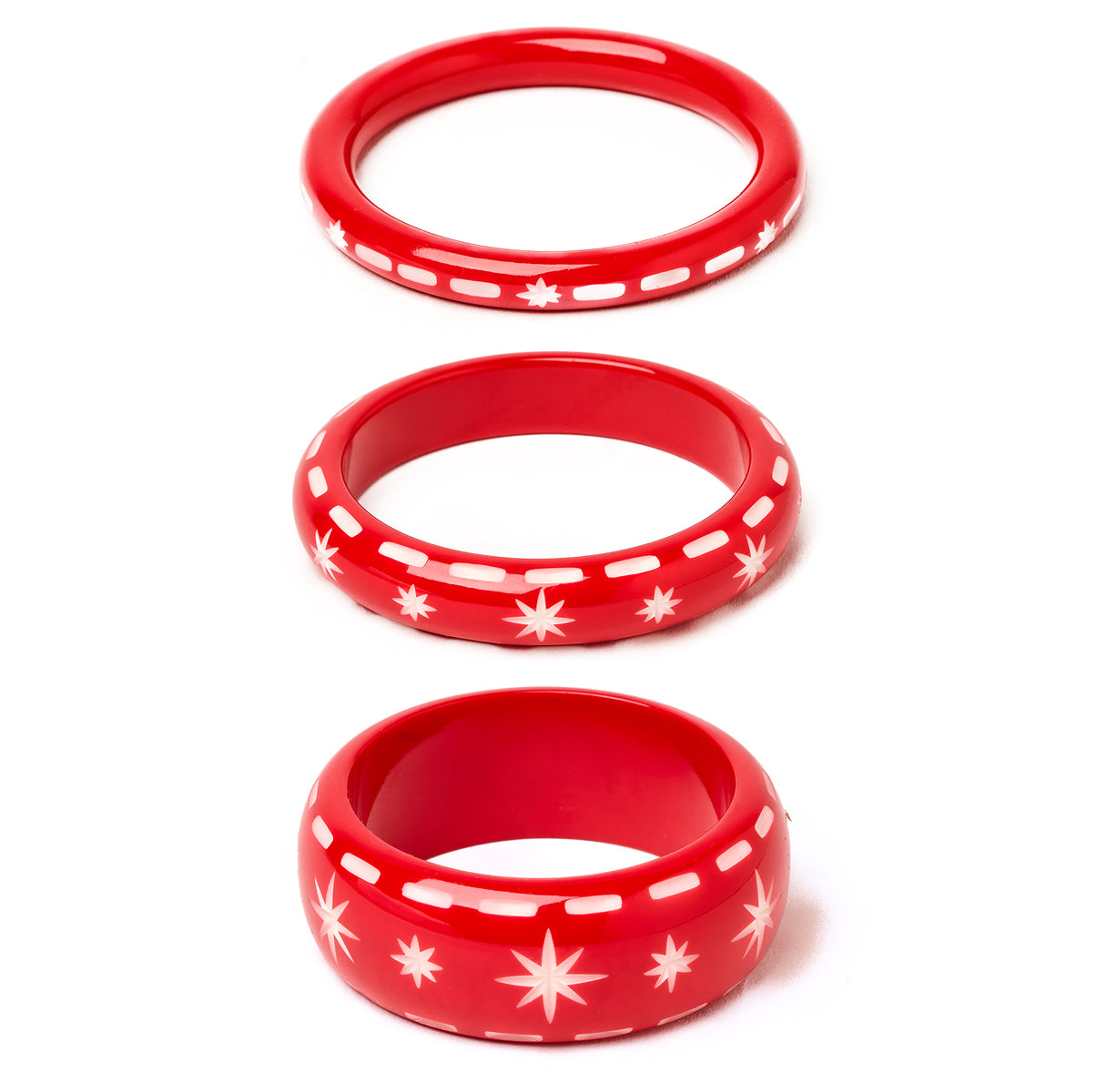 Necktie Red Bangles Set of 3