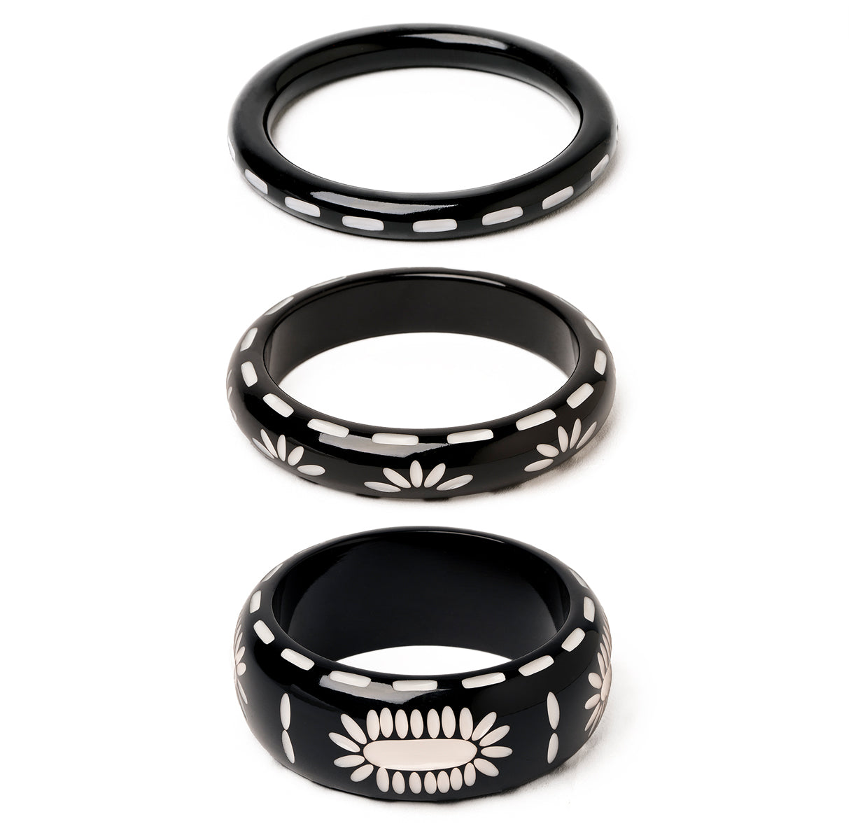 Rebel Black Bangles Set of 3