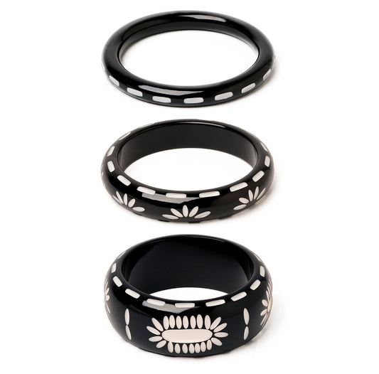 Rebel Black Bangles Set of 3