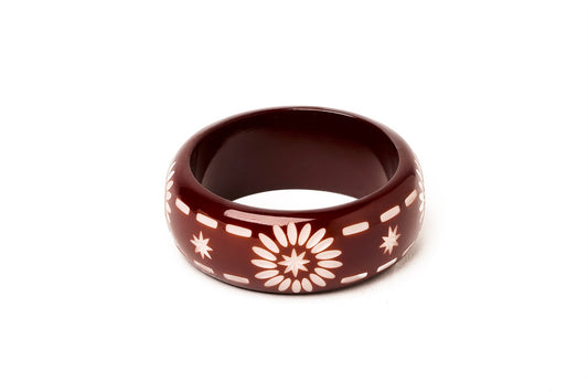 Wide Saddle Brown Bangle