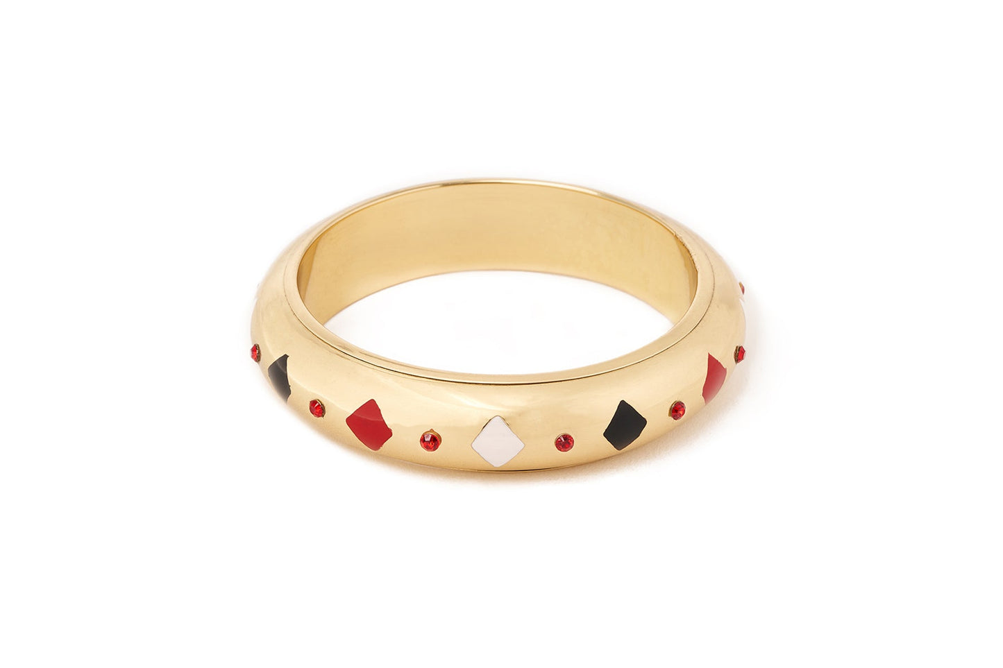 Splendette vintage inspired 1950s style Gold Casino larger size Midi Diamonds Metal Duchess Bangle