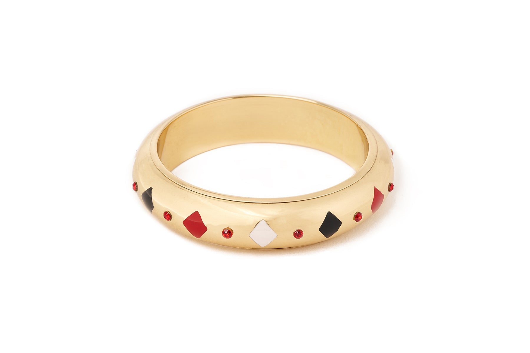 Splendette vintage inspired 1950s style Gold Casino larger size Midi Diamonds Metal Duchess Bangle