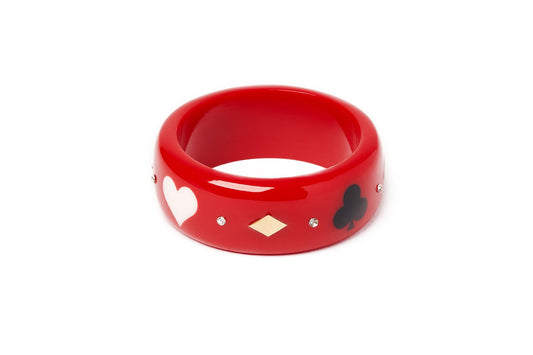 Splendette vintage inspired 1950s Las Vegas style red Wide Wild Card Bangle