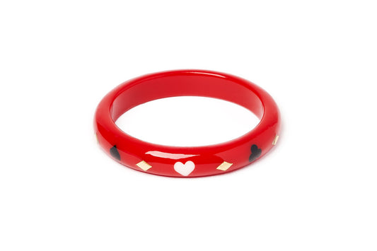 Splendette vintage inspired 1950s Las Vegas style larger size red Midi Wild Card Duchess Bangle