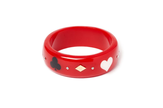 Splendette vintage inspired 1950s Las Vegas style red larger size Wide Wild Card Duchess Bangle