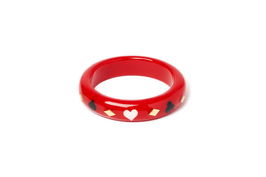 Splendette vintage inspired 1950s Las Vegas style smaller size red Midi Wild Card MaidenBangle