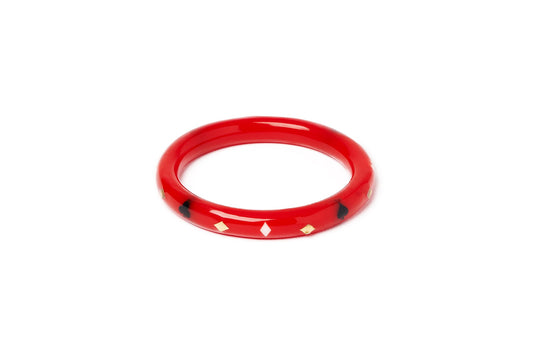 Splendette vintage inspired 1950s Las Vegas style smaller size red Narrow Wild Card Maiden Bangle