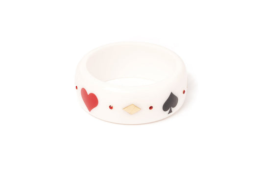 Splendette vintage inspired 1950s Las Vegas style white Wide Aces High Bangle
